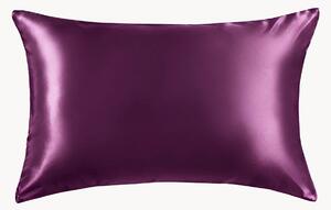 Federa in raso di seta color prugna Aubergine