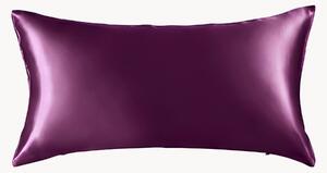 Federa in raso di seta color prugna Aubergine