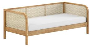 Letto singolo di colore naturale in rovere massiccio con rete inclusa 90x200 cm Olive Captain Rotan – Vipack
