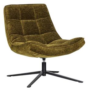 Poltrona verde girevole con rivestimento in ciniglia Maudi – WOOOD