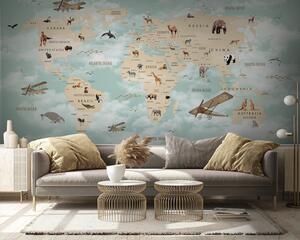 Carta da parati Mappa del mondo per bambini, Carta da parati per Bambini, Carta da parati per Ragazzo, u25042 : Uwalls.it