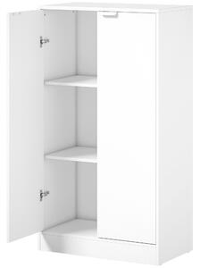 HOMCOM Mobiletto Ufficio con 3 Ripiani e Ante, 60x33.5x108 cm, Bianco | Aosom Italy
