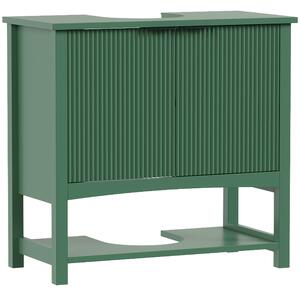 HOMCOM Mobile Sottolavabo per Lavabo a Colonna con Anta e Ripiano, Verde Intenso | Aosom Italy