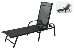 ProGarden Lettino Prendisole Pieghevole 195x60x45 cm Nero