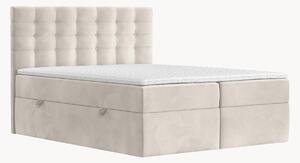 Letto boxspring in velluto fatto a mano con contenitore Sansa, H2