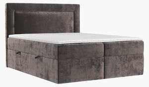 Letto boxspring in ciniglia fatto a mano con contenitore Imagine, H3