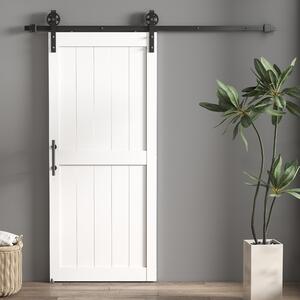 HOMCOM Porta Scorrevole con la ferramenta di montaggio da Interno, Stile Industriale, 81.3x213.4 cm, Legno | Aosom Italy