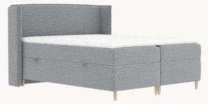 Letto boxspring in bouclé fatto a mano con contenitore Segni
