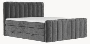Letto boxspring in ciniglia fatto a mano con contenitore Novara, H4
