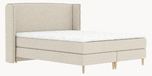 Letto boxspring in bouclé fatto a mano Ardis, H4