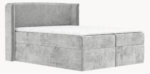 Letto boxspring in ciniglia fatto a mano con contenitore Skyline, H3