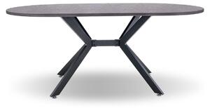 Marui Big - Tavolo da pranzo ovale in legno e metallo con piede centrale Ashi 180x100 cm - grigio