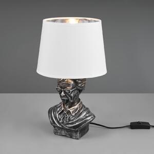 Reality Leuchten Lampada da tavolo Albert a busto, argento/bianco