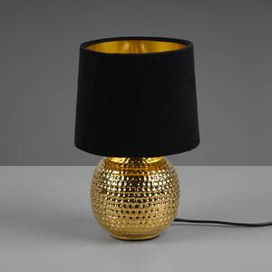 Reality Leuchten Lampada da tavolo Sophia base ceramica, nero/oro