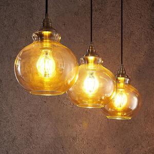 Lindby Tymoni lampada a sospensione ambra a 3 luci