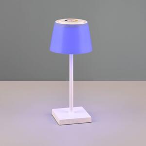 Reality Leuchten Lampada LED tavolo Sanchez, RGBW e dimmer, bianco