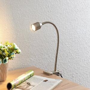 Lindby Djamila lampada LED a morsetto nichel