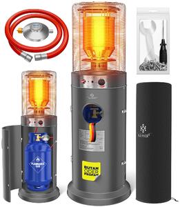Riscaldatore a gas KESSER® KE12, fungo riscaldante per terrazza, riscaldatore da terrazza, riscaldatore a gas da esterno, 10 kW, riscaldatore a gas, radiatore termico, apparecchio di riscaldamento - con copertura protettiva inclusa