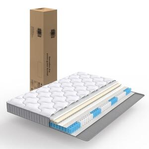 Materasso a molle insacchettate a 7 zone, dimensioni 90x200 cm, altezza 10 cm, con strato in memory foam, OEKO-TEX