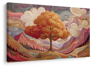 Quadro su tela – Albero della vita autunnale in montagna