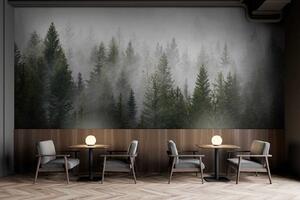 Carta da parati Foresta nella nebbia, Carta da parati Foresta, Carta da parati Foresta Nebbiosa, u37073 : Uwalls.it