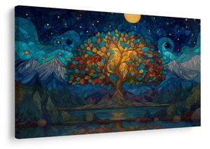 Quadro su tela – Albero della vita sotto le stelle