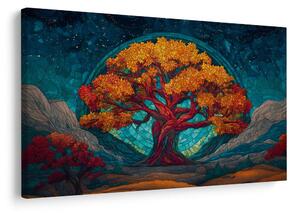 Quadro su tela – Maestoso albero della vita in montagna