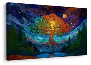 Quadro su tela – Albero della vita sotto le stelle