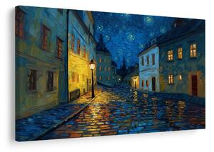 Quadro su tela – Strada notturna magica