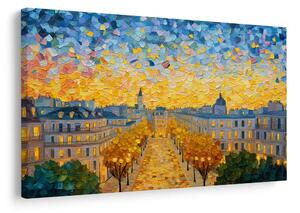 Quadro su tela – Strada autunnale calda