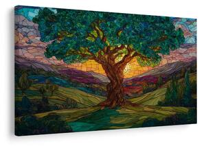 Quadro su tela – Albero della vita nel paesaggio