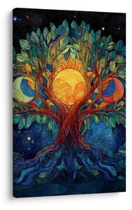Quadro su tela – Albero della vita mistico con luna