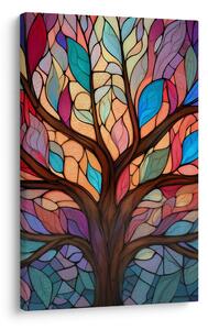 Quadro su tela – Albero della vita in colori arcobaleno