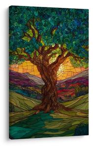 Quadro su tela – Tramonto dietro l'albero
