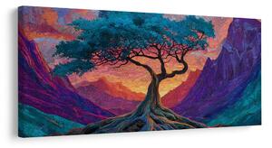 Quadro su tela – Albero della vita nella valle colorata