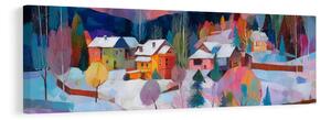 Quadro su tela – Paesaggio natalizio con chalet