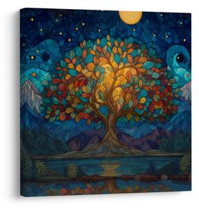 Quadro su tela – Notte magica e albero della vita