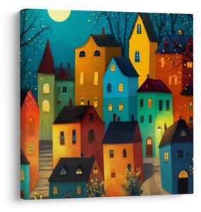 Quadro su tela – Luci festive in città