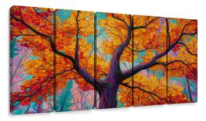 Quadri 5 pezzi – Albero della vita autunnale