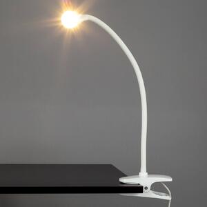 Lindby Sottile lampada con morsetto a LED Baris bianca