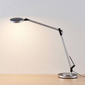 Lindby Lampada LED da scrivania Rilana, dimmer, argento