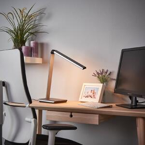 Lindby Lampada da scrivania a LED Kuno, grigio, USB, touch dimmer