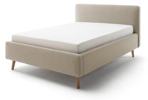Letto matrimoniale imbottito grigio tortora con contenitore con rete inclusa 140x200 cm Mattis – Meise Möbel