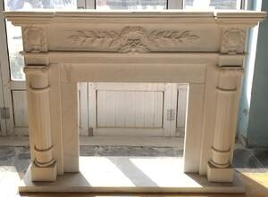 Casa Padrino: cornice per camino barocca bianca 140 x 35 x H. 110 cm - Magnifica cornice per camino in marmo di alta qualità - Accessori decorativi in stile barocco