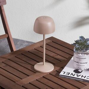 Lindby Lampada da tavolo LED Arietty, beige, alluminio, Ø 10,5 cm