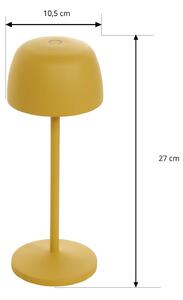 Lindby Lampada da tavolo LED Arietty, giallo, alluminio, Ø 10,5 cm