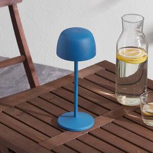 Lindby Lampada da tavolo LED Arietty, blu, alluminio, Ø 10,5 cm
