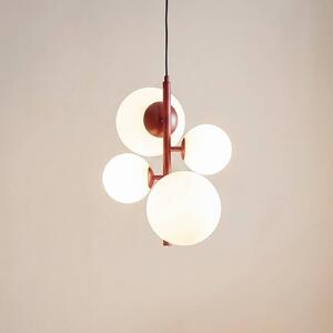 Lampada a sospensione in vetro Joel ALDEX, dimmerabile, Rosso, Soggiorno / Sala da pranzo, Metallo, Moderno, Lampada a sospensione