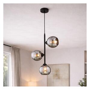 Brilagi - Lampadario a sospensione con cavo DIOR 3xE27/60W/230V nero/grigio fumé