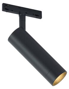Faretto moderno nero per sistema a binario monofase GU10 35mm - Slimline Uzzy